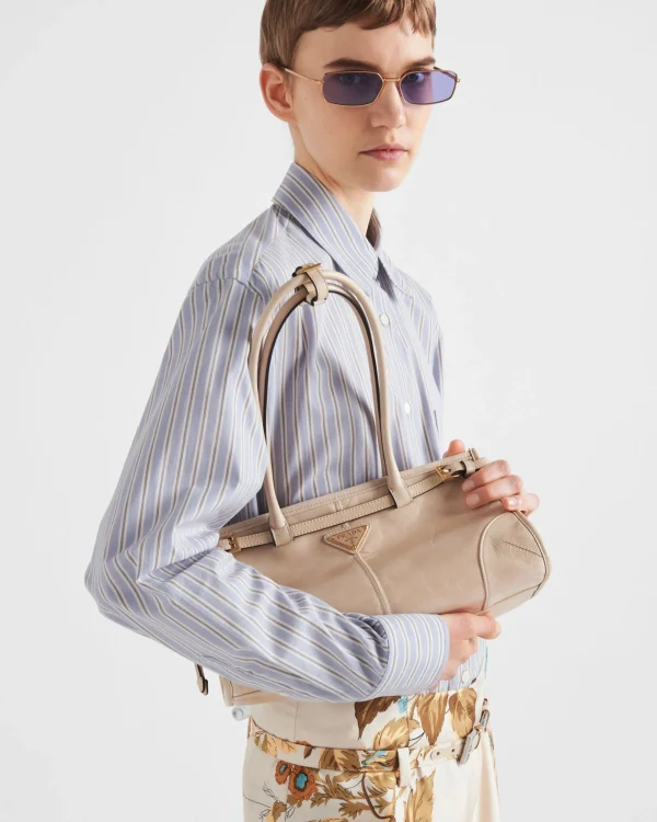 Top Handles | Top Handles*Prada Medium leather handbag Travertine