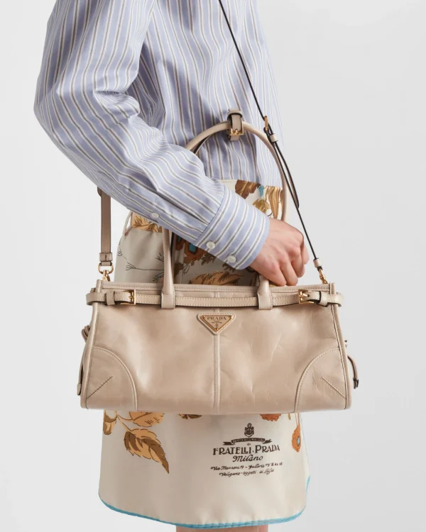 Top Handles | Top Handles*Prada Medium leather handbag Travertine