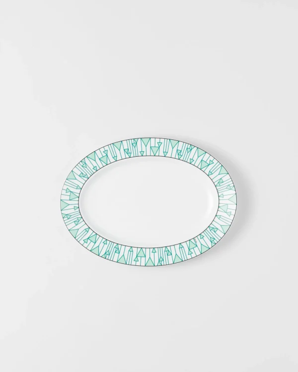 Trays And Table Accessories*Prada Medium porcelain serving plate - Vienna Green