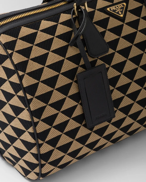 Travel Bags | Travel Bags*Prada Medium Symbole embroidered fabric travel bag Black/beige