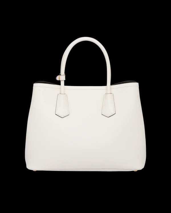 Totes | Totes*Prada Medium Saffiano Leather Double Bag White/black