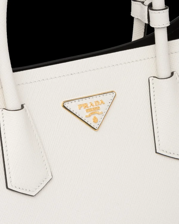 Totes | Totes*Prada Medium Saffiano Leather Double Bag White/black