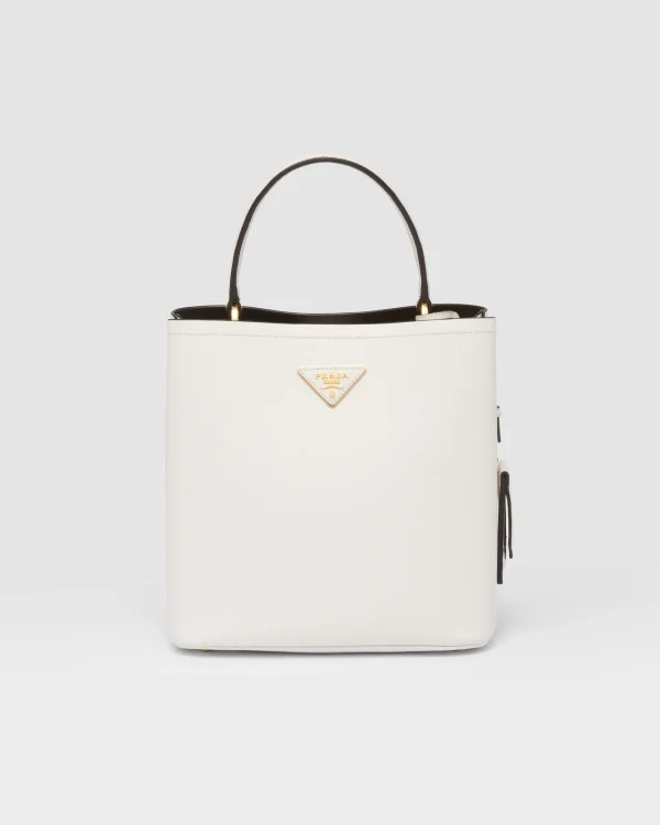 Top Handles | Top Handles*Prada Medium Saffiano Leather Panier Bag White/black