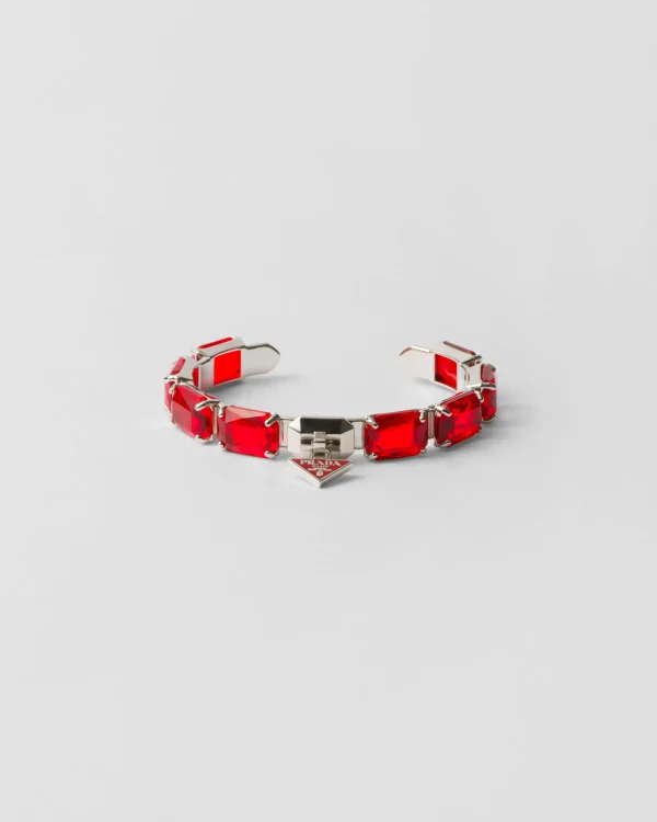 Jewels*Prada Metal bracelet with crystals Fieryred