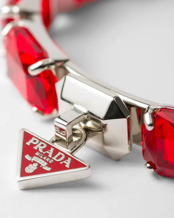 Jewels*Prada Metal bracelet with crystals Fieryred