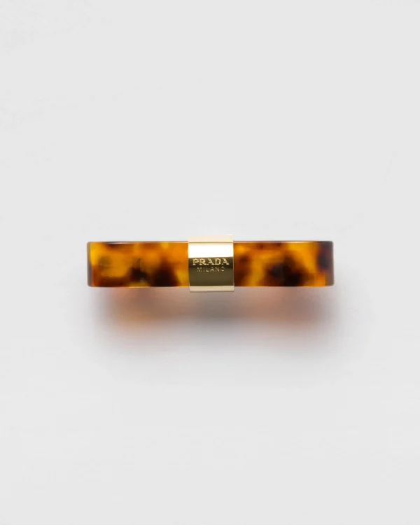 Jewels*Prada Metal brooch Honey/tortoiseshell