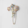 Jewels*Prada Metal brooch with crystals Multicolored