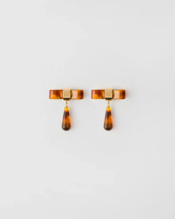 Jewels*Prada Metal earrings Honey/tortoiseshell