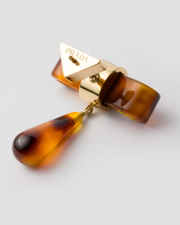 Jewels*Prada Metal earrings Honey/tortoiseshell