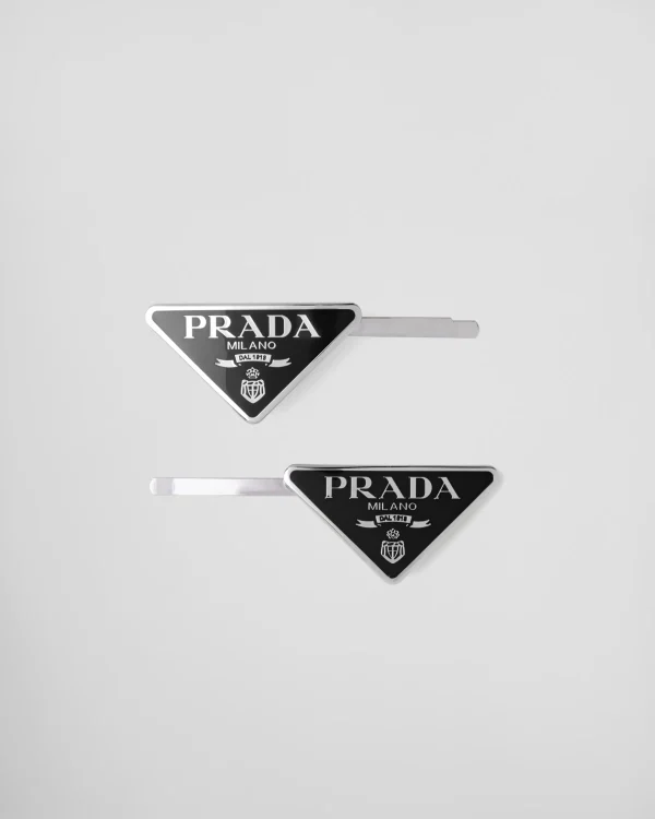 Headbands And Hair Accessories*Prada Metal hair pins Black