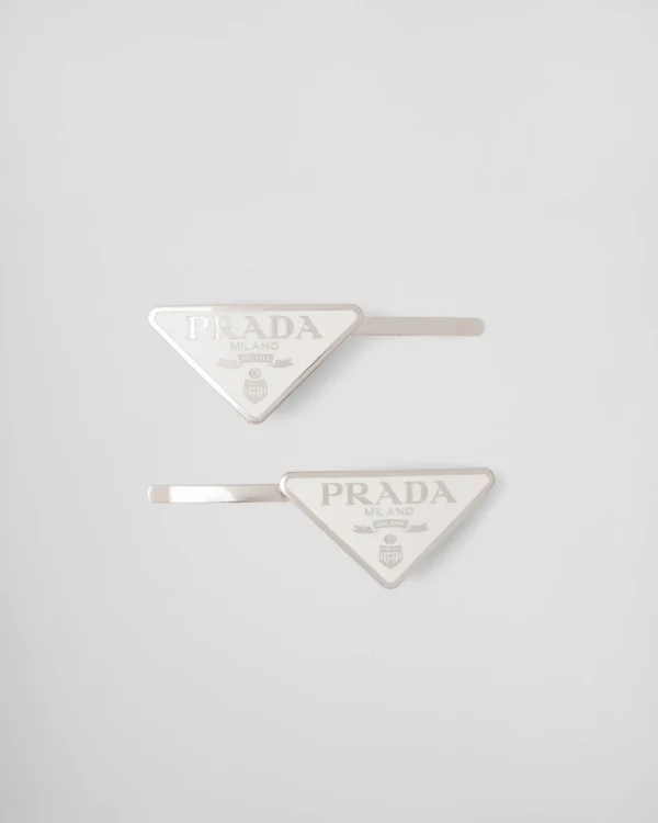 Headbands And Hair Accessories*Prada Metal hair pins White