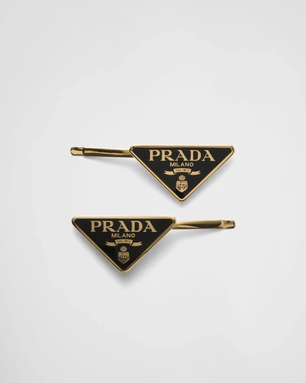 Headbands And Hair Accessories*Prada Metal hair pins Black