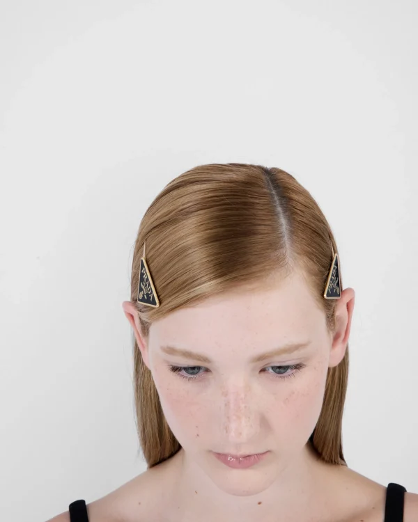 Headbands And Hair Accessories*Prada Metal hair pins Black