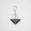 Bag Charms And Keychains*Prada Metal keychain Steel/black