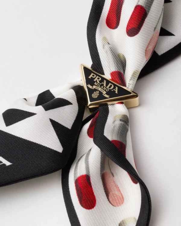 Silks And Scarves*Prada Metal scarf clip Black