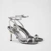 Sandals*Prada Metallic leather sandals Silver