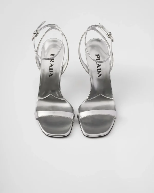 Sandals*Prada Metallic leather sandals Silver