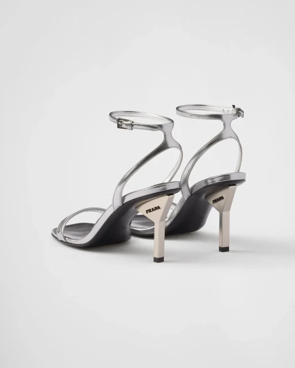 Sandals*Prada Metallic leather sandals Silver