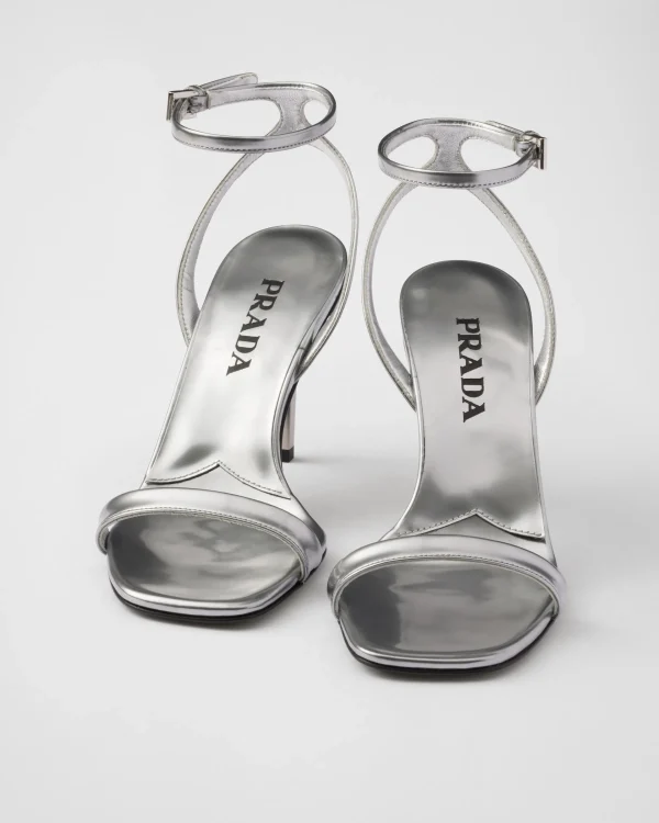 Sandals*Prada Metallic leather sandals Silver