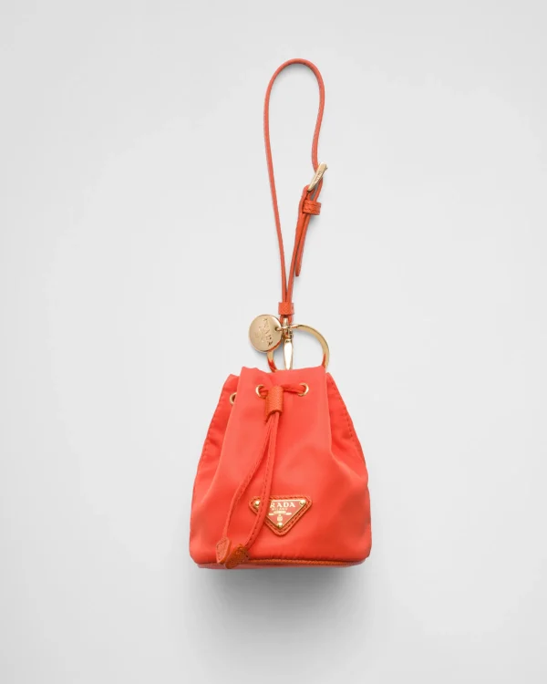 Bag Charms And Keychains*Prada Mini Icon Re-Nylon bag charm Orange