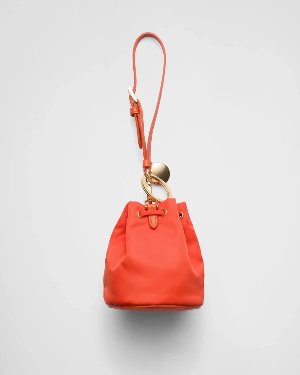 Bag Charms And Keychains*Prada Mini Icon Re-Nylon bag charm Orange