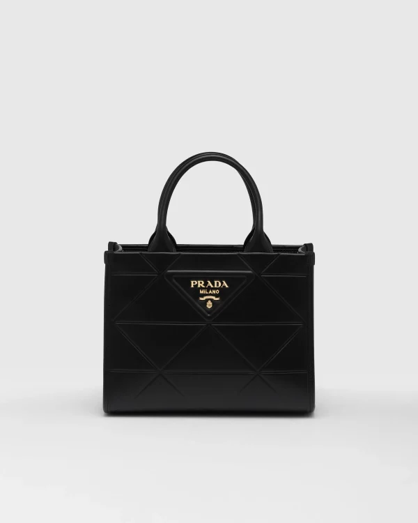 Totes | Totes*Prada Mini Symbole leather bag with stitching Black