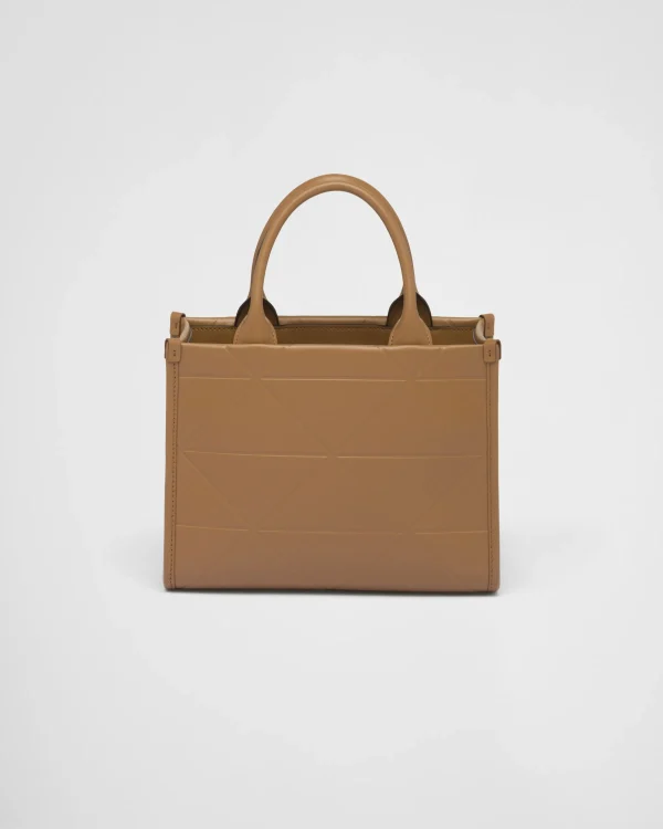 Totes | Totes*Prada Mini Symbole leather bag with stitching Caramel