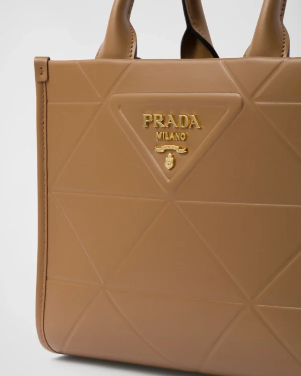 Totes | Totes*Prada Mini Symbole leather bag with stitching Caramel