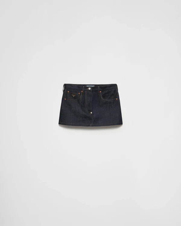 Denim*Prada Miniskirt in selvedge denim Navy