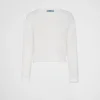 Knitwear*Prada Mohair crew-neck sweater Natural