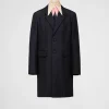 Jackets And Coats*Prada Mohair wool coat with collar Navy