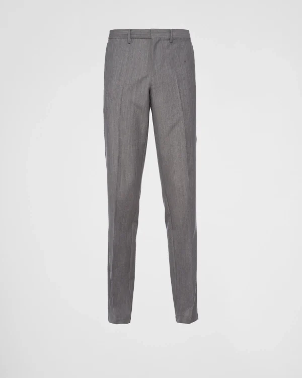 Trousers And Bermudas*Prada Mohair wool pants Grey