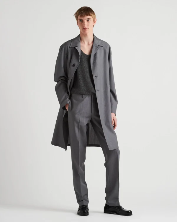 Trousers And Bermudas*Prada Mohair wool pants Grey