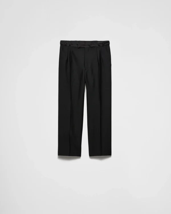 Trousers And Bermudas*Prada Mohair wool trousers Black