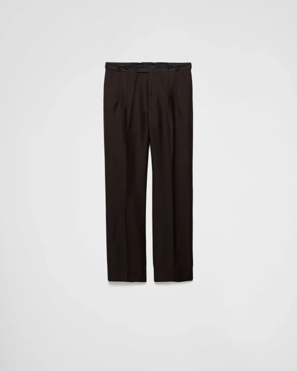 Trousers And Bermudas*Prada Mohair wool trousers Ebony