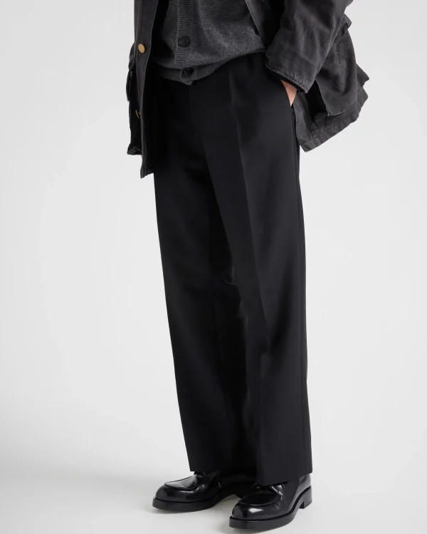 Trousers And Bermudas*Prada Mohair wool trousers Black