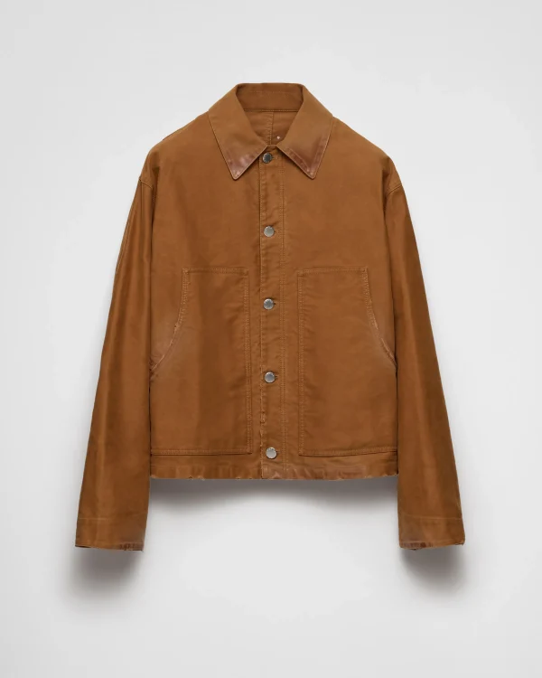 Denim*Prada Moleskin blouson jacket Brown