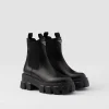 Ankle Boots And Boots*Prada Monolith brushed leather booties Black