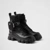 Boots*Prada Monolith brushed leather and Re-Nylon boots with pouch Black