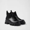 Boots*Prada Monolith brushed leather Chelsea boots Black