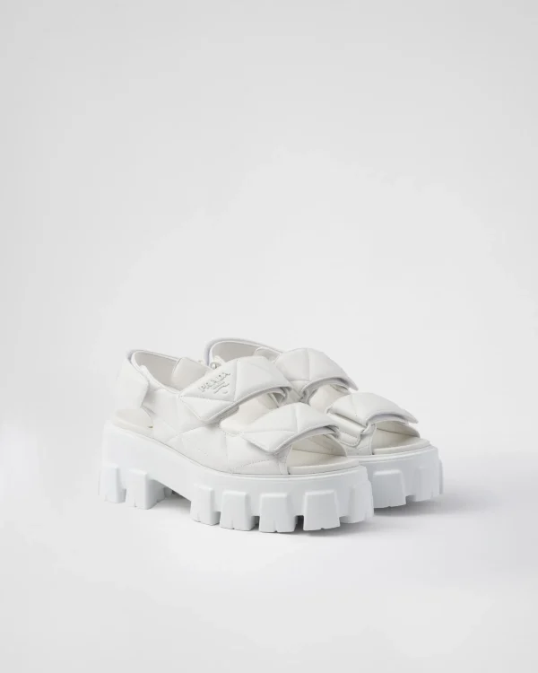 Sandals*Prada Monolith nappa leather sandals White