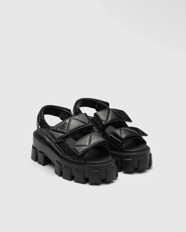 Sandals*Prada Monolith nappa leather sandals Black