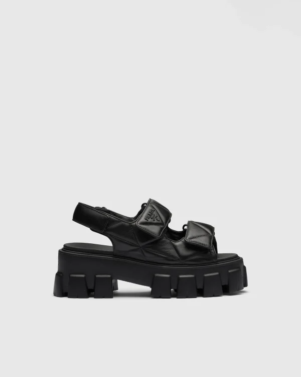 Sandals*Prada Monolith nappa leather sandals Black