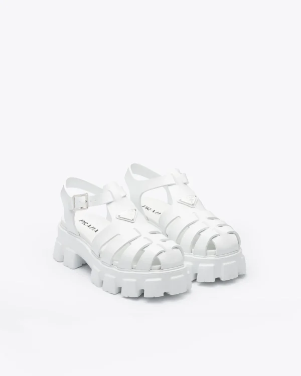 Sandals*Prada Monolith rubber sandals White