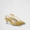 Sandals*Prada Mordoré nappa leather heeled sandals Gold