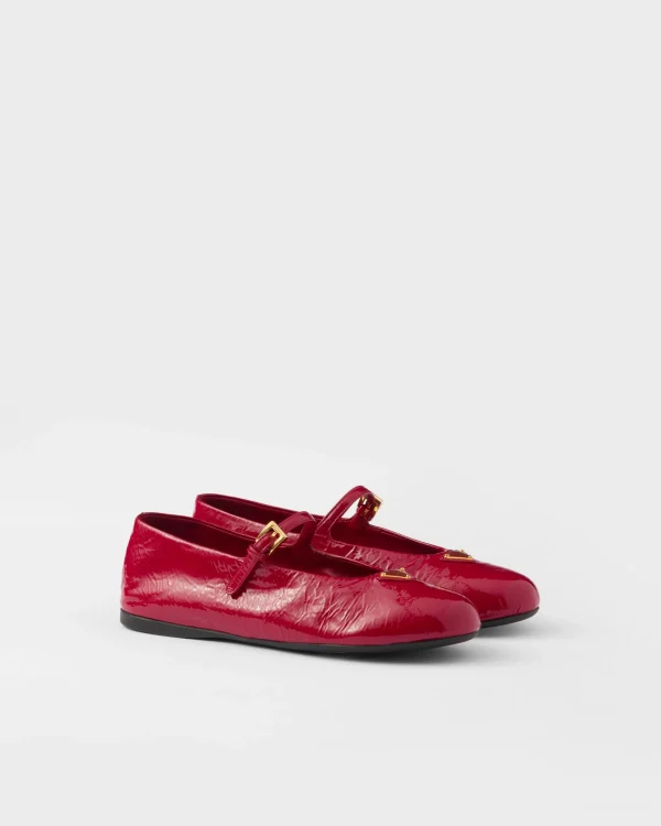 Pumps And Ballerinas*Prada Naplak patent leather ballerinas Cherryred