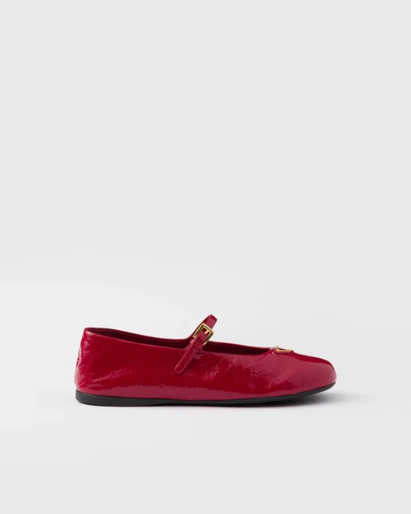 Pumps And Ballerinas*Prada Naplak patent leather ballerinas Cherryred