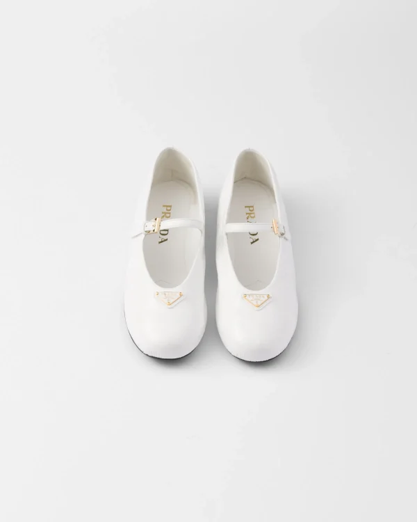 Pumps And Ballerinas*Prada Naplak patent leather ballerinas White