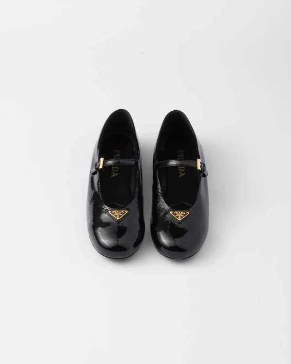 Pumps And Ballerinas*Prada Naplak patent leather ballerinas Black