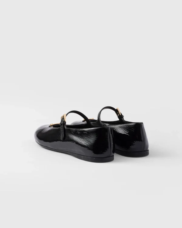 Pumps And Ballerinas*Prada Naplak patent leather ballerinas Black